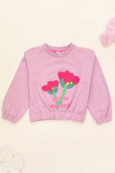 3-7 Yaş İki İplik Şardonlu  Sweat Pudra - 625426.1576.