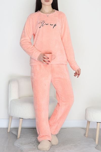 Peluş Polar Pijama Takımı Somon1 - 50767.1961.