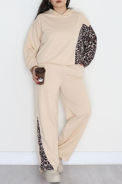 Büyük Beden 2 İplik Eşofman Takımı Bej - 50962.1005.