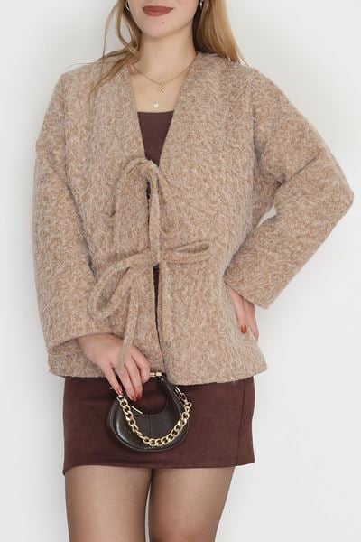 Kaşe Sakallı Tasarım Ceket Camel - 42443.1247.