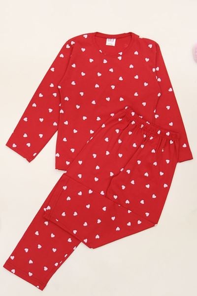 3-8 Yaş Alt Üst Aynı Çocuk Pijama Takımı Kırmızıbeyaz - 50724.1961.