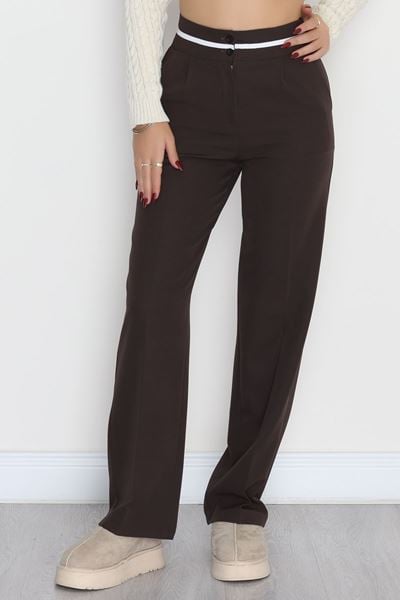 Tek Pile Ekstraforlu Palazzo Pantolon Kahverengi - 50054.1920.