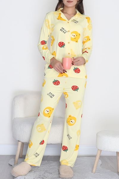 Soft Milan Düğmeli Pijama Takımı Sarıçilek - 7511.1287.