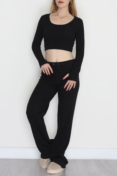 Parmak Geçmeli İnterlok Fitilli Takım Siyah - 90959.1748.