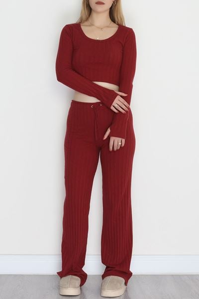 Parmak Geçmeli İnterlok Fitilli Takım Bordo - 90959.1748.