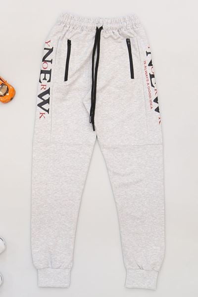 8-16 Yaş 2 İplik Likralı Eşofman Altı Gri - 42184.2066.