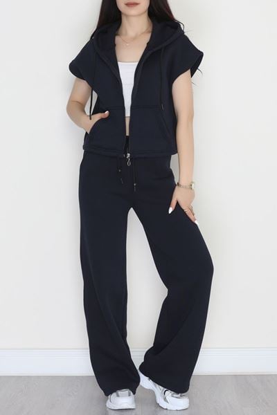 3 İplik Şardonlu Yelekli Takım Lacivert - 42200.1857.