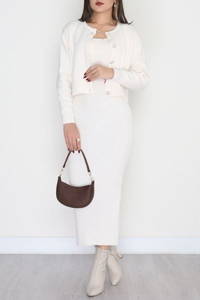 Elbise Ceket Triko Takım Latte - 3064.1577.