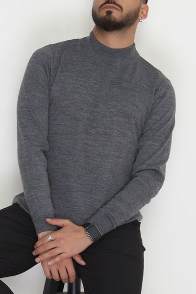 Yarım Balıkçı Erkek Triko Sweat Füme - 42530.2052.