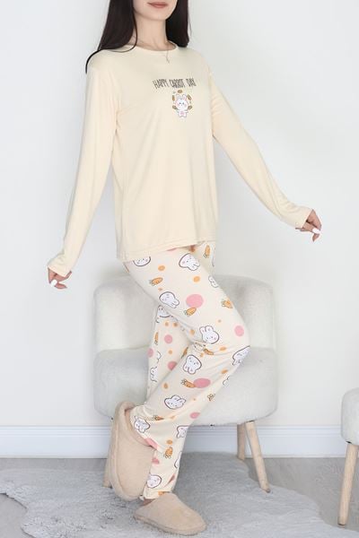 Soft Milan Enjeksiyon Baskılı Pijama Takımı Sarıturuncu - 664.1287.