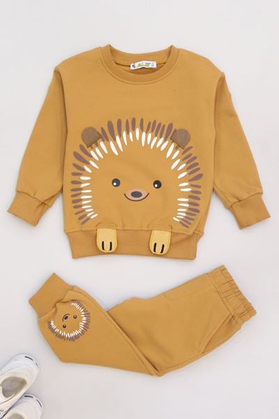 2-5 Yaş Şardonlu Yumoş Kumaş Takım Sütlükahve - 1264304.1576.