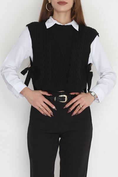 Püsküllü Süveter Siyah - 355.1577.