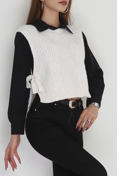 Püsküllü Süveter Latte - 355.1577.