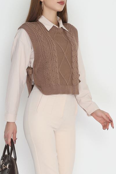 Püsküllü Süveter Mocha - 355.1577.