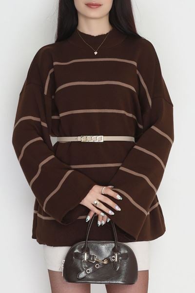 Yarım Balıkçı Yaka Triko Bluz Kahvemocha - 3066.1577.