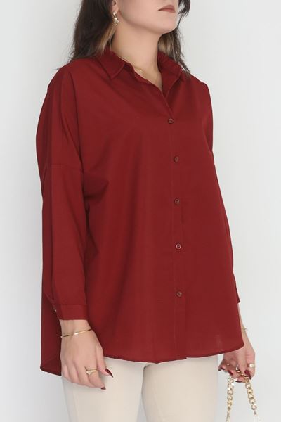 Terikoton Oversize Gömlek Bordo1 - 30840.1949.