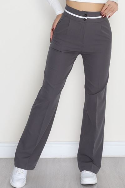Tek Pile Ekstraforlu Palazzo Pantolon Boyalıantrasit - 50054.1920.