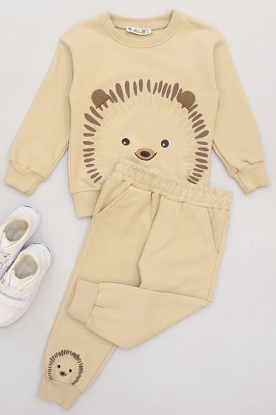 2-5 Yaş Şardonlu Yumoş Kumaş Takım Bej - 1264304.1576.