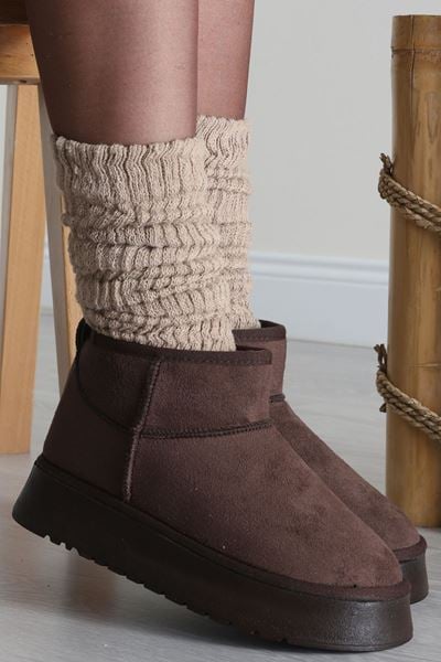 Yüksek Taban İçi Kürklü Bot Acıkahve - 31467.264.