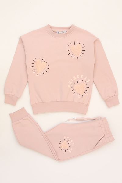 6-9 Yaş Şardonlu Yumoş Kumaş Takım Pudra - 6264320.1576.