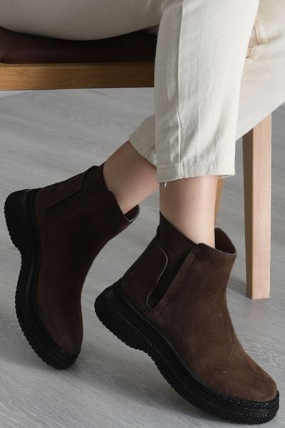 Lastik Detaylı Bot Kahvesüet - 31495.264.