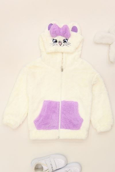 3-7 Yaş Welsoft Kumaş Fermuarlı Sweat Ekru - 52029.1576.