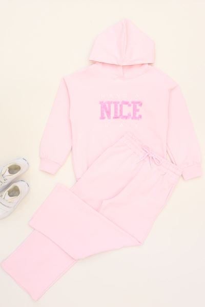 6-9 Yaş Şardonlu Yumoş Kumaş Takım Açıkpembe - 6264359.1576.