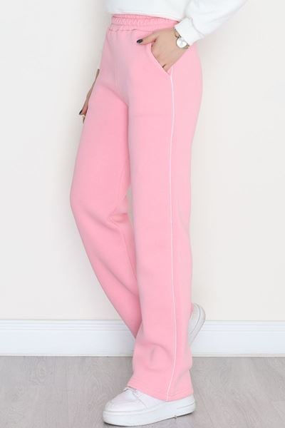 3 İplik Biyeli Palazzo Eşofman Altı Pembe - 30104.1878.