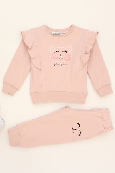 2-5 Yaş Şardonlu Yumoş Kumaş Takım Pudra - 5264329.1576.