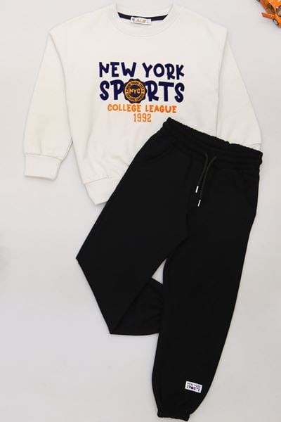 6-9 Yaş Şardonlu Yumoş Kumaş Takım Gri - 2264058.1576.