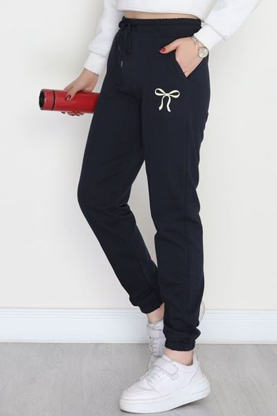 Baskılı Paça Lastik Eşofman Altı Lacivertsarı - 41316.1431.