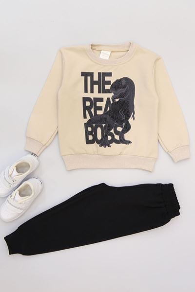 4-10 Yaş 2 İplik Şardonlu İkili Takım Siyah - 52036.1776.