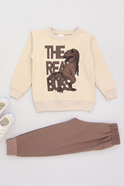 4-10 Yaş 2 İplik Şardonlu İkili Takım Kahve - 52036.1776.