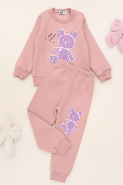 3-7 Yaş 3 İplik Şardonlu İkili Takım Pudra1 - 50900.1867.