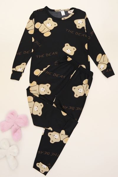 3-14 Yaş Soft Milan Pijama Takımı Siyahayı - 481.1287.