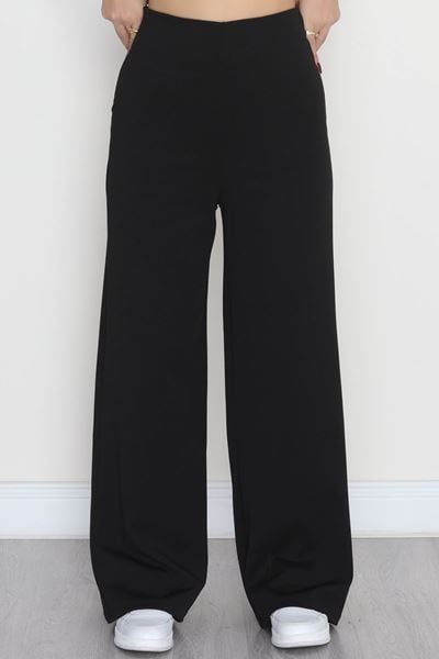 Full Likra İthal Krep Yandan Fermuarlı Pantolon Siyah - 90161.1837.