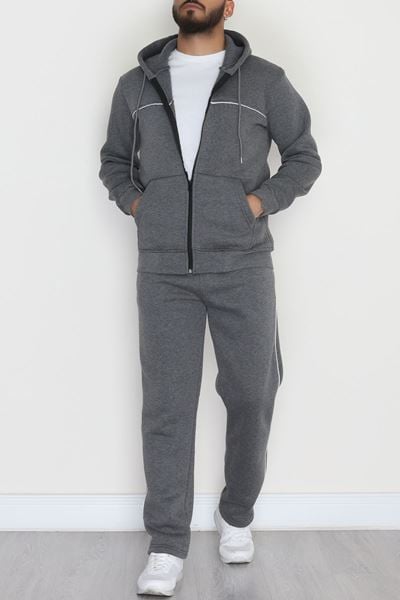 3 İplik Şardonlu Erkek Eşofman Takımı Füme - 42563.1937.