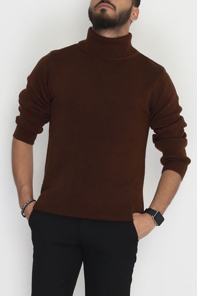 Balıkçı Yaka Erkek Triko Kahve - 42552.1766.