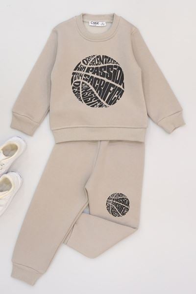 3-7 Yaş 3 İplik Şardonlu İkili Takım Gri - 50805.1867.