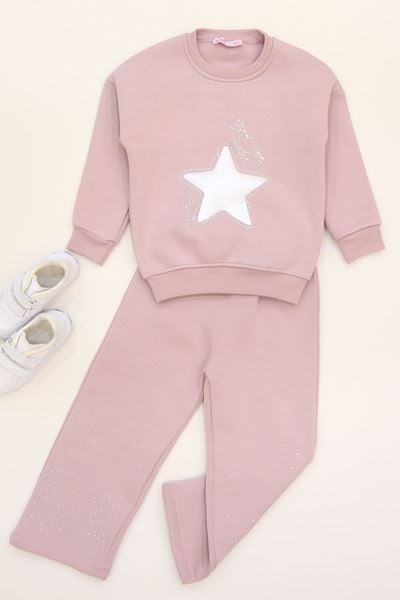 5-12 Yaş 3 İplik Şardonlu İkili Takım Pudra - 60320.1867.