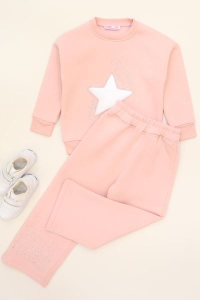 5-12 Yaş 3 İplik Şardonlu İkili Takım Açıkpudra - 60320.1867.