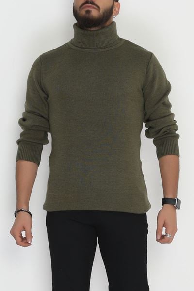 Balıkçı Yaka Erkek Triko Haki - 42552.1766.