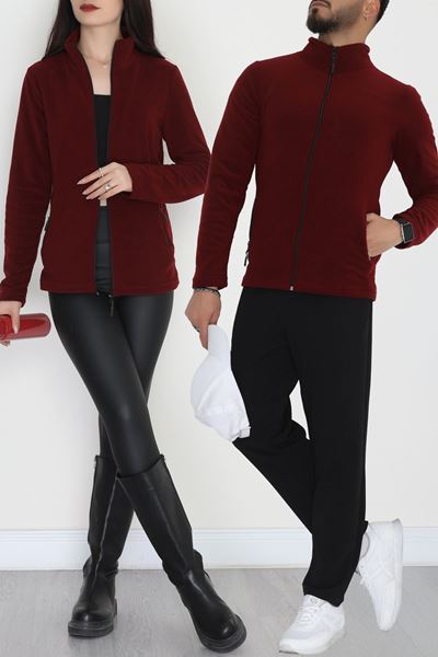 Unisex Polar Ceket Bordo - 51002.053.