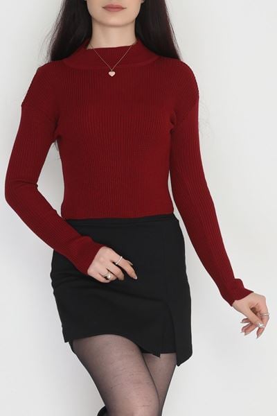 Yarım Balıkçı Yaka Triko Bordo - 4049.2043.