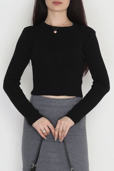 Bisiklet Yaka Triko Siyah - 4003.2043.