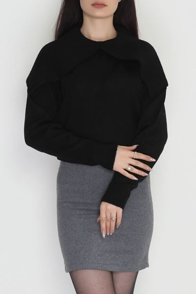 Şal Yaka Triko Siyah - 2256.1765.