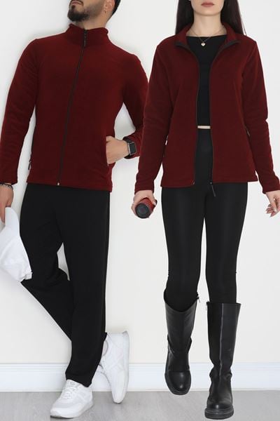 Unisex Polar Ceket Bordo - 51002.053.