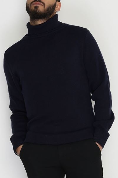 Balıkçı Yaka Erkek Triko Lacivert - 42552.1766.