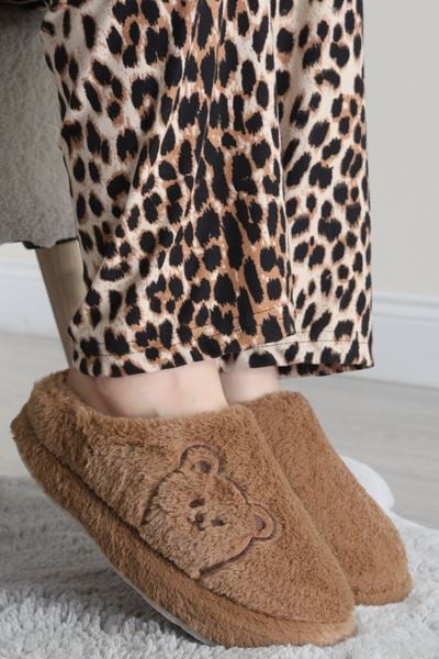 Peluş Ayıcıklı Ev Terliği Kahve - 31465.264.