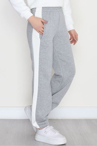 3 İplik Paça Lastikli Eşofman Altı Gri - 42521.1878.